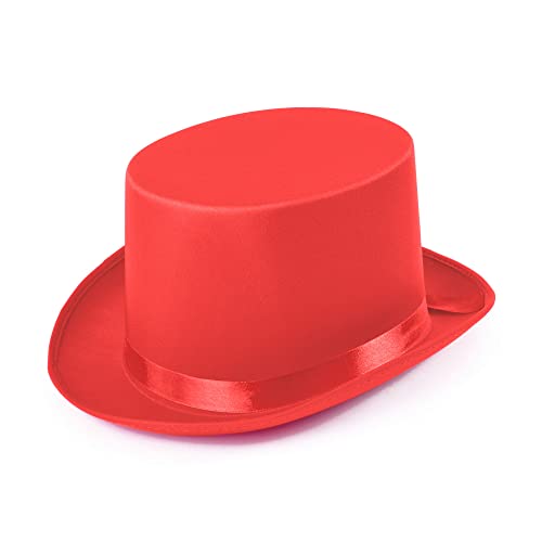 Bristol Novelty BH501 Top Hat Red Satin, Unisex-Adult, One Size