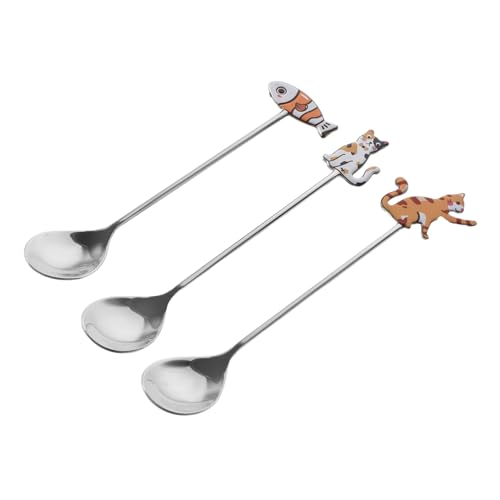 BESTOYARD Set Di 3 Cucchiai Da Tavola in Argento, Posate in Acciaio Inossidabile, Cucchiai Per Casa, Ristorante, Bar, Lucidati A Specchio, Lavabili in Lavastoviglie, Pesce Gatto