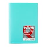 Grafoplas I Ordner mit Plastikhüllen I 40 transparente Hüllen I Größe DIN A4 Pastellgrün I Serie Poliplas Blickdicht I Hergestellt in Spanien I Flexibler Deckel I Große Kapazität