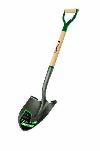 Truper 31185 Round-Point Shovel - Ideal for Yard Work and Snow Removal, Durable Steel and Wood Construction, Midsize Ste