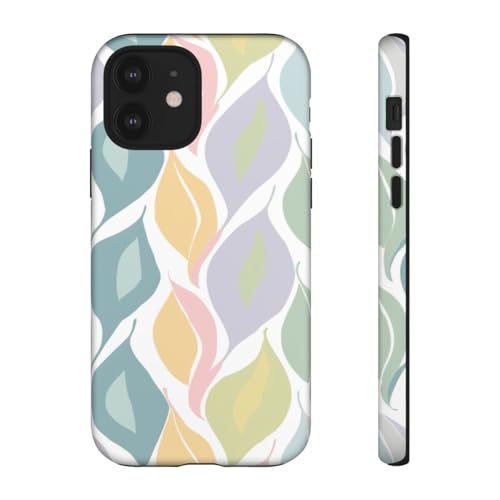 Coque iPhone 12 motif feuille bleu pastel pour votre quotidien zen
