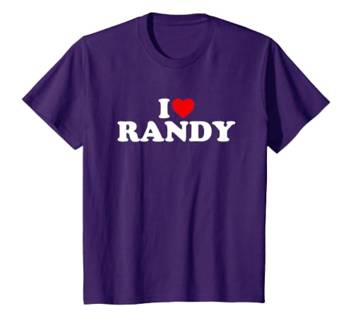 I Love Randy - Heart T-Shirt, Youth, Purple, 2T