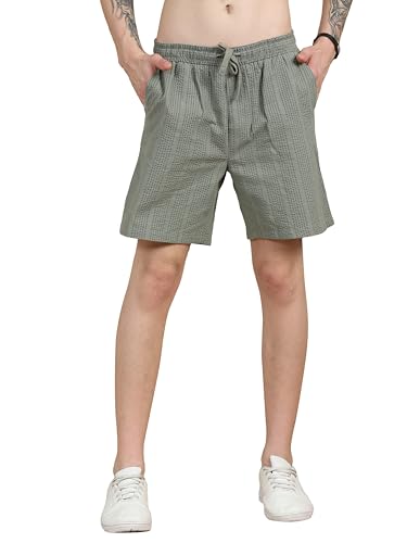 Image of StitchX Men's Airport Look Textured Seersucker Cotton Resort Shorts