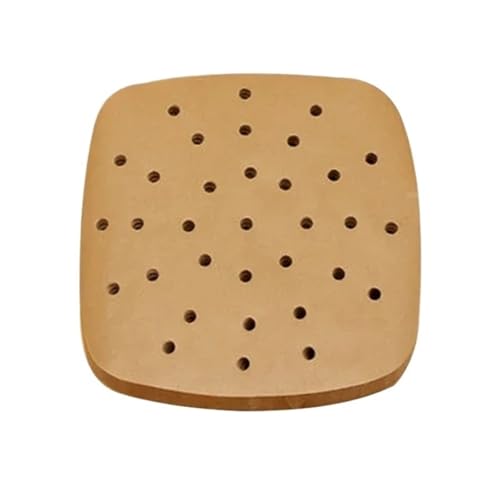 Papel de horno 100 alfombrillas antiadherentes for freidora de aire, papel aceite, pergamino, revestimiento for cocina casera(Brown Length 18cm)