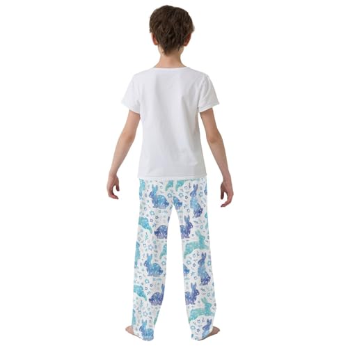 ZZXXB Galaxy Bunny Boys Long Pants Soft Trousers Elastic Waist Kids Lounge Bottoms with Pockets S-XL3