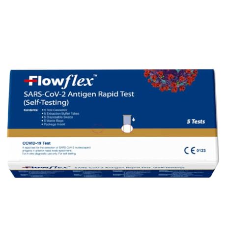 Flowflex Lateral Test Kit Covid-19 For Self Care | Test Kit For SARS-CoV-2 Antigen Home Test Kit | Self Testing Rapid Test In 15 Minute | 5 Test Pack