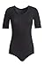 Produktbild conta kurzarm Body Modal, bequemer Einteiler für Damen, T-Shirt Oberteil & Druckknöpfe, weiches Modal, Damenunterwäsche, schwarz | Gr.: 38/S