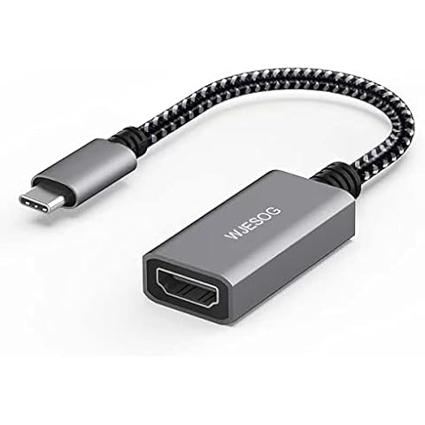 WJESOG USB C to HDMI Adapter 4K@60Hz,Type-C to HDMI Converter Compatible with MacBook Pro/Air 2022, iPad Pro, Surface Laptop 4/3, Dell XPS, Galaxy S21/S20 & More Cover