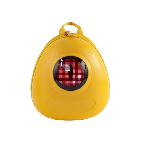 Mochila com Olhos LED Inteligente Impermeável com Controle via App Display Personalizável (Amarelo)