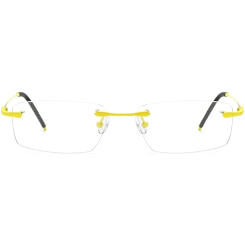 Image of Titanium Glasses Frame,Rimless Optical Eyewear Eyeglasses for Men and Women