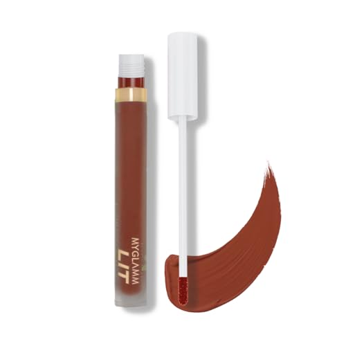 Image of MyGlamm LIT Liquid Velvet Matte Lipstick-Girls Like You (Brown)-3 ml | Mousse-Like, Hydrating Formula | Matte Lipstick | Liquid Lipstick