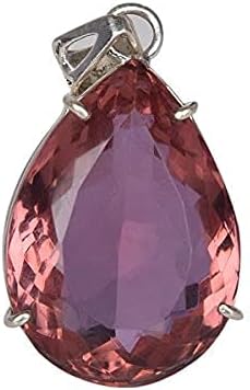 GEMHUB 65 Ct Pear Shape Color Change Alexandrite Pendant 925 Sterling Silver Necklace Pendant for Women