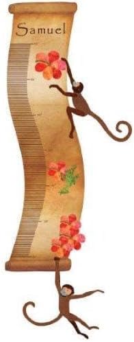 My Wonderful Walls Personalized Jungle Monkey Growth Chart Wall Sticker – for Jungle Theme Room – Peel & Stick