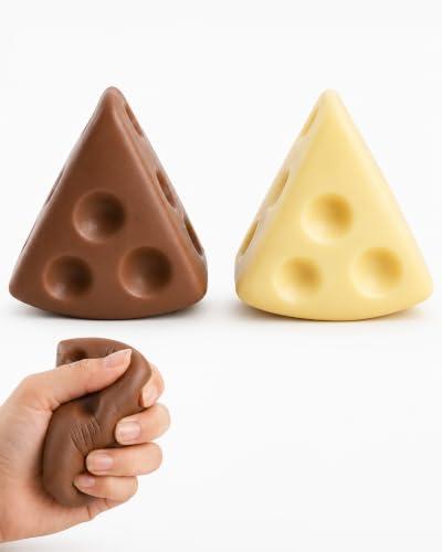 Image of 2Pcs Cheese Squishy, Taba Squishy, Dumpling Squishy-Stretchy Food-Shaped Sensory (Yellow and Brown)
