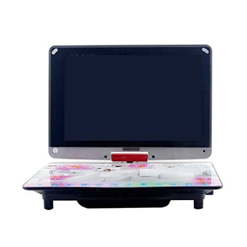 Reproductor de DVD portátil, Reproductor de DVD portátil multifunción de formato completo, soporte de TV, puerto USB, reproducción de tarjeta SD y pantalla táctil HD giratoria , para el hogar, el coch