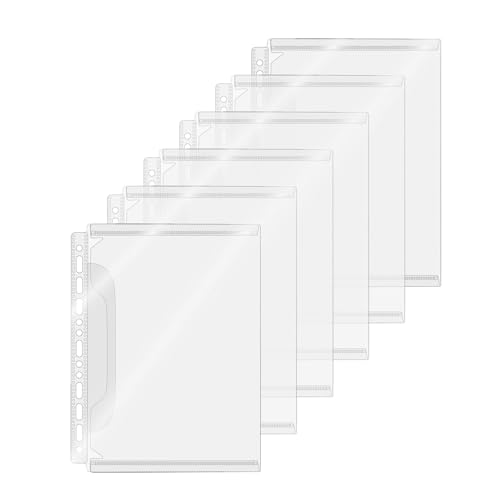 Mogoostry A5-Blattschutzhüllen, 13 Löcher, Einzeltasche, Binderhüllen mit Seitenklappe, lose Blätter, Einlagen, Ordner, Abhefttaschen