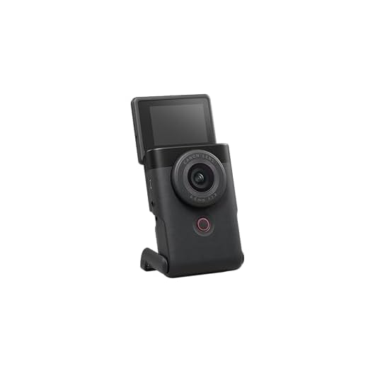 Canon PowerShot V10 Vlogging Kit Kompaktkamera - Digitalkamera (Weitwinkel Objektiv, 4k Kamera Videokamera, klappbares Touch-Display, Stereo-Mikrofon, Stativ, Streaming, YouTube, WLAN) schwarz