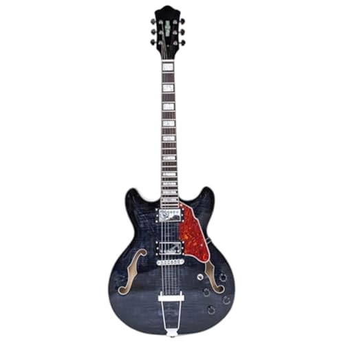 Guitare électrique jazz sans larsen corps semi-creux en tilleul avec sac