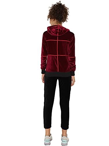 Image of CHKOKKO Women Velvet Full Sleeves Velour Track suit