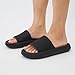 CUSHIONAIRE Feather EVA Mens Sandals – Slip On Recovery Slides, Lightweight Water Shoes for Men, BLACK 12