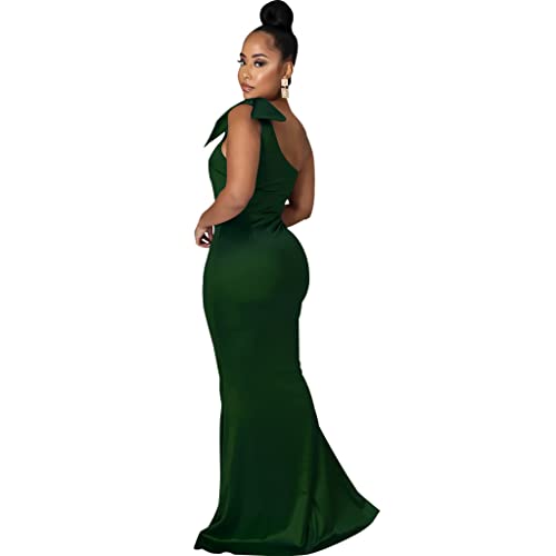 Image of FairyLove Women's One Shoulder Sleeveless Formal Ruched Bodycon Fashion Dress Belted Cocktail Dresses