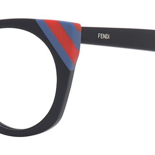 Fendi Ff 0246 Pjp Waves Dark Blue Striped Red Blue Plastic Cat-Eye Eyeglasses 48Mm #TOP4