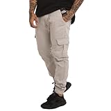 Calça Cargo Jogger Jeans Masculina Com Elástico Qualidade (BR, Alfa, M, Regular, Regular, Gelo)