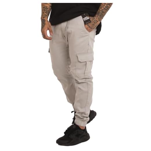 Calça Cargo Jogger Jeans Masculina Com Elástico Qualidade (BR, Alfa, M, Regular, Regular, Gelo)