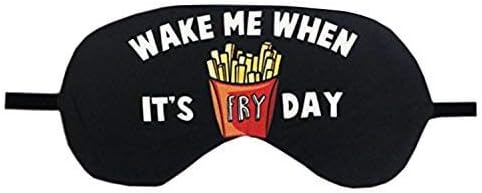 Awestuffs Imported Air Sleep Mask with 3D Printing Cute Cartoon Pattern, Best Sleeping Eye Cover for Travel, Nap, Meditation, Blindfold with Adjustable Strap for Men, Women or Kids (Fry Day)