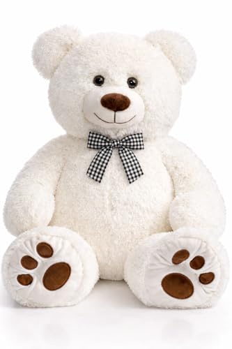 Image of JAI SHREE Soft Plush Teddy Bear for Kids & Girls | Cute Hugable Stuffed Toy with Bow for Birthday, Anniversary & Valentine's Dayt (White, 6 Feet)