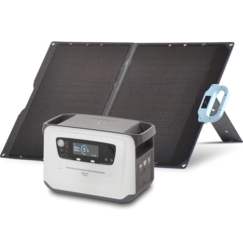 【セット品】 山善 ELEIN ポータブル電源 大容量 1024Wh リン酸鉄リチウムイオン電池 キャンプ 車中泊 防災 YPB-RS1200 + ソーラーパネル 60W (USB-C/USB-A/DC出力) 23%高変換効率 折り畳み式 防水 防塵 YSP-M60