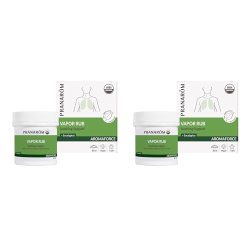 Pranarom - 2 PACK - USDA Certified Organic Vapor Rub (80ml) EACH with Eucalyptus, Rosemary, & Thyme for Congestion and Sinus Support, Relieve Cough & Congestion, Petroleum Free, Safe for Kids & Adults