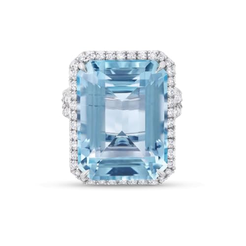 Sea of Light 20.02 Carat Emerald Cut Halo Ring in Platinum
