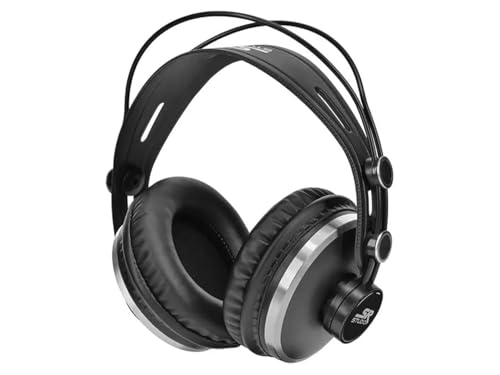 Monoprice Over Ear Closed‑Back Pro Audio Monitoring Headphones - 50mm Drivers, With Mini 3 Pin Connector, 3 Meter (9.84 Feet) Cable, Black - SR Studio Series by Monoprice - Used condition - US$35.41