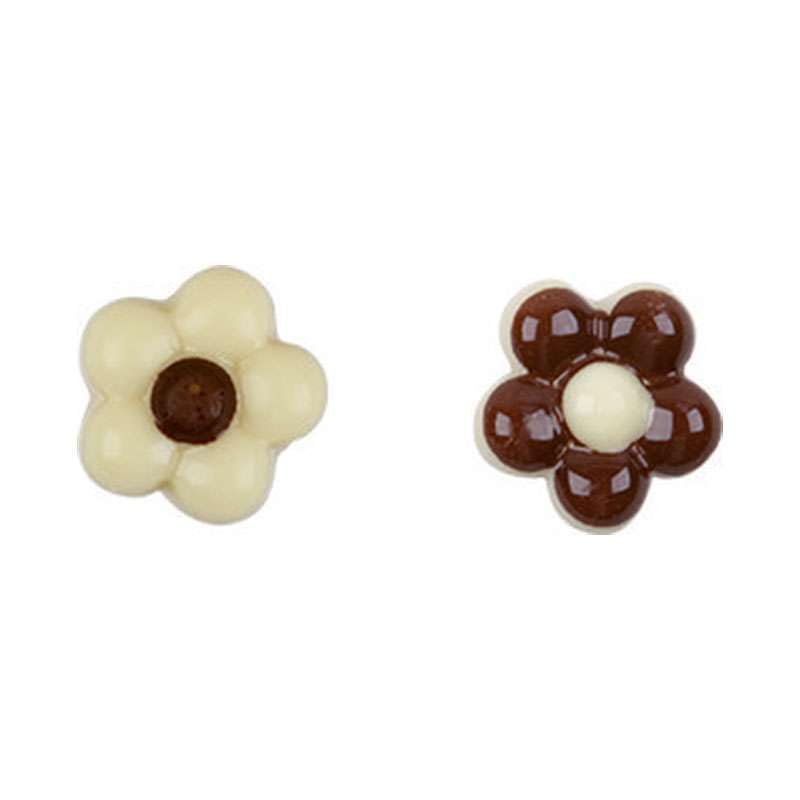 Schokoladendeko Blümchen dunkle+weiße Schokolade 384Stück 10mm