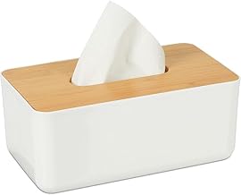 Multifunctional Tissue Box with Lid - Desktop Decoration Organizer - Tissue Holder - White