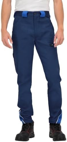 Pantalon travail homme 100% coton BWOLF Ares bleu pour mécanicien et artisan