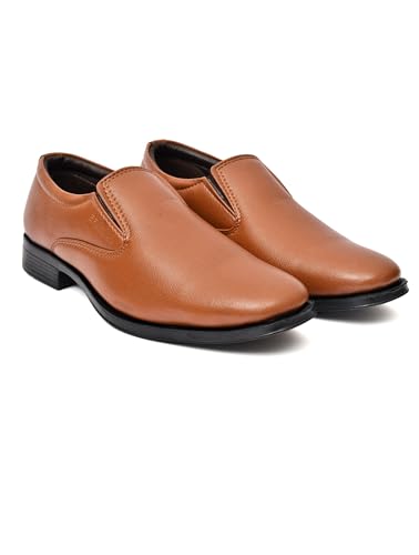 Image of WUSQA Enterprises Men's Leather Formal Shoes | Classic Pull-On Dress Shoes for Office, Business, Party & Wedding | Durable & Comfortable Footwear