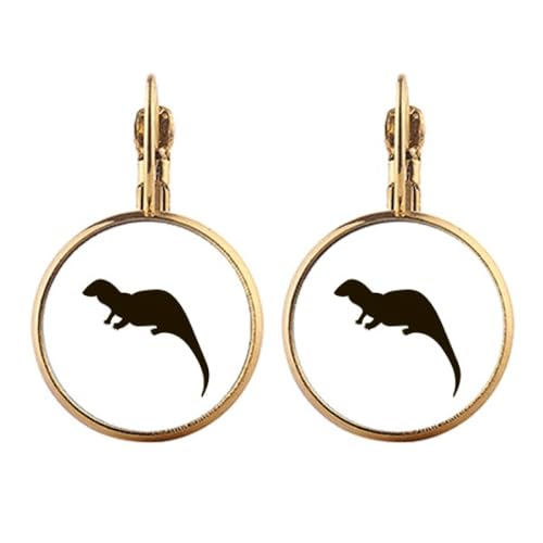 Boucles d'oreilles loutre de mer à clip doré le cadeau idéal pour anniversaire