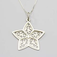 LAPIAR Colgante Doble Estrella en Plata de Ley Rodiada