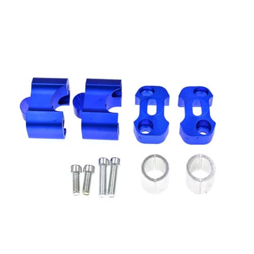 Collier de guidon fat bar en alliage d'aluminium bleu rigide pour dirt bike
