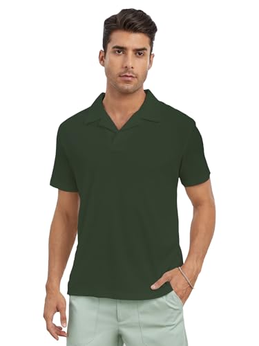 AVANOVA Men Mehndi Green T-Shirt ll T-Shirt ll Plain T Shirt ll T-Shirt for Mens (Polo 99 Mehndi 2XL)