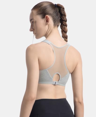 Image of Jockey 1378 Women Wirefree Padded Cotton Elastane Racerback Active Bra