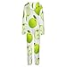 Green Apples Hooded Onesie Pajama Sets for Unisex Adult Long Sleeves Fashion Couple One-Piece Zip-up M