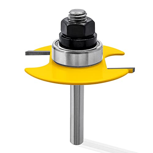Mesee Biscuit Router Bit 1/4 Inch Shank Biscuit Joint Slot Cutter Woodworking Slotting Router Bit Wood Jointing Milling Tool - 1/16 Inch Cutting Height