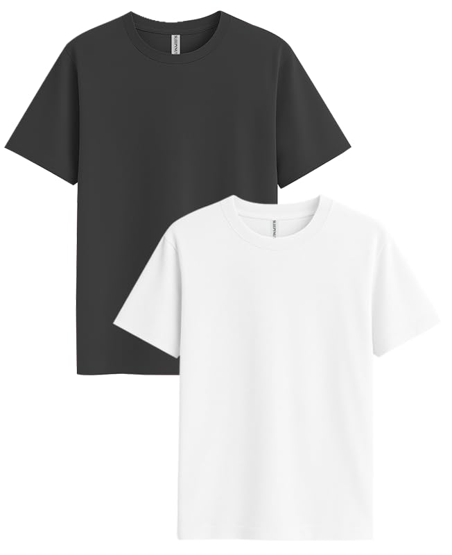 Image of Sleepynuts Women's S to 3XL Premium Half Sleeve Round Neck Plain Combed Cotton Tshirt Pack of 3 Loose Fit T-Shirts Combo