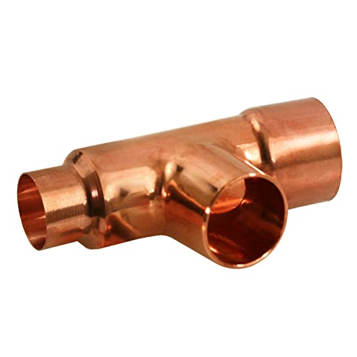 Everflow Supplies CCRT5382 C X C X C X C Reductor de ajuste con tazas de soldadura para tuberías de cobre, 5/8' x 3/8' x 1/2'