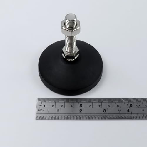 Image of M12x50mm Leveling Feet, 3.2 Inch Height & 880 lb Capacity, Heavy Duty Adjustable Swivel Furniture Glides, Threaded Rubber Feet Levelers for Table, Shelves, Workbench, Cabinet, Machine, 4Pcs