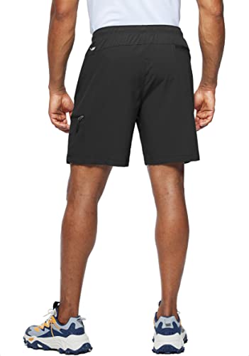 Viodia Men's Hiking Cargo Shorts Stretch Quick Dry Lightweight Workout Shorts For Men Casual Fishing Athletic Shorts With Pockets Black #TOP2