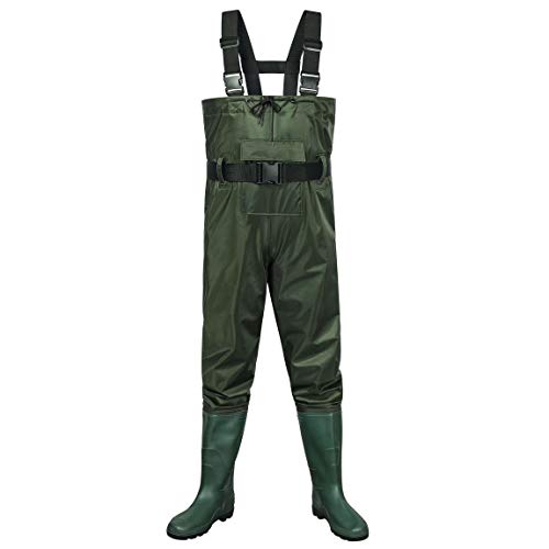 Outee Fishing Waders Bootfoot Chest Waders with Boots Waterproof Lightweight Hunting Wader